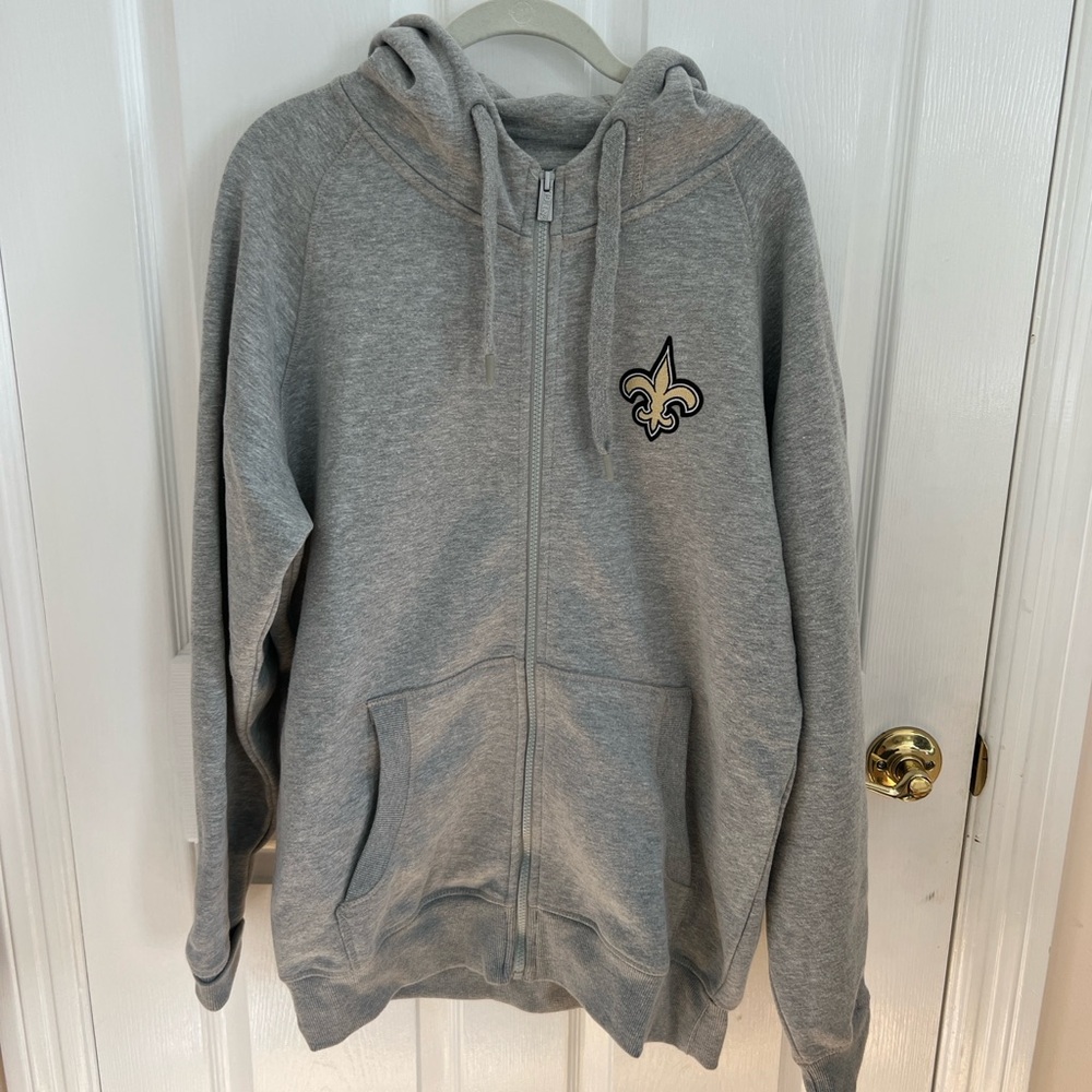 Antigua Zip-Up Hoodie with New Orleans Saints Logo